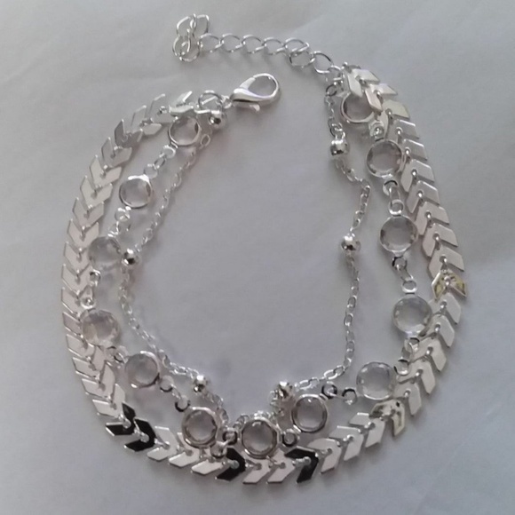 3 Piece Gold Anklet Multi-Chain - Picture 6 of 7